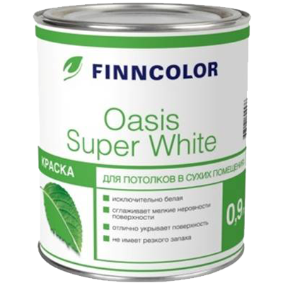 Finncolor Oasis Super White / Финнколор Оазис Супер Вайт Краска для потолков водно-дисперсионная глубокоматовая
